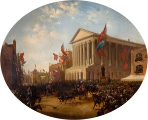 Der Herzog von Cambridge verlässt das Rathaus, Birmingham, 1857
