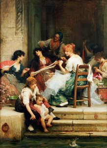 Venezianisches Leben, 1884 von Samuel Luke Fildes