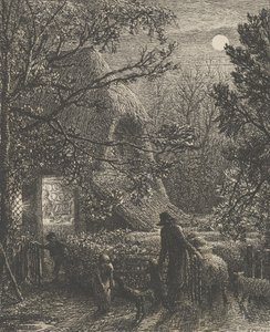 Weihnachten oder das letzte Schaf falten, 1850 von Samuel Palmer