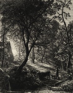 Das Hirtenhaus oder Sonnenuntergang, 1850 von Samuel Palmer