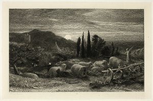 Der aufgehende Mond von Samuel Palmer
