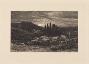 Der aufgehende Mond oder Eine englische Pastorale von Samuel Palmer