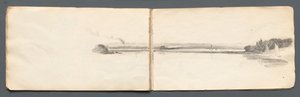 Skizzenbuch: "Landschaft mit Segelbooten"