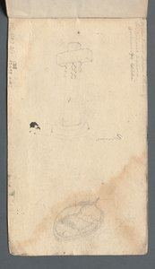 Skizzenbuch: Studie eines Kreuzes und Ruderbootes auf der Rückseite, 1814