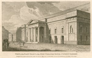 Ansicht der Ostfassade des neuen Theatre Royal, Covent Garden, London von Samuel Rawle