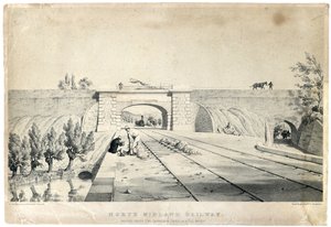 North Midland Railway Bridge unter dem Cromford Canal bei Bull Bridge ca. 1840