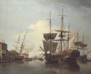 Kohleschiff auf der Themse bei Deptford von Samuel Scott