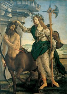 Pallas (Athena oder Minerva) und der Zentaur von Alessandro di Mariano dei Filipepi genannt Sandro Botticelli, um 1482 - Florenz, Uffizien