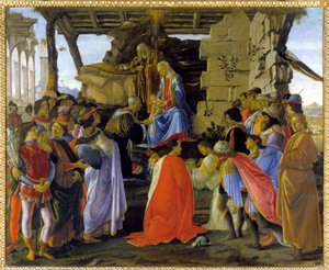 Anbetung der Heiligen Drei Könige, Darstellung der Mitglieder der Medici-Familie