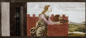 Salome hält den Kopf von Johannes dem Täufer. (Detail) von Sandro Botticelli