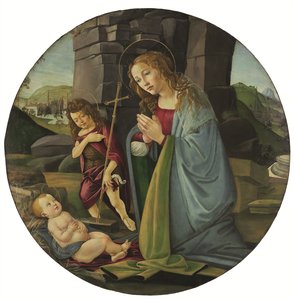 Die Madonna, die das Christkind anbetet von Sandro (and workshop) Botticelli