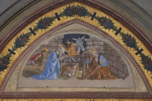Geburt Christi mit dem herbeieilenden Johannesknaben