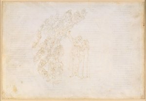 La Divina Commedia, Paradiso III. Erste Planetensphäre (Mondhimmel): Erscheinung der Seelen, die einst an der Erfüllung eines Gelübdes gehindert wurden; Gespräch Dantes mit Piccarda Donati von Sandro Botticelli