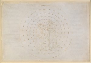 Die Göttliche Komödie, Paradiso VII. Zweite Planetensphäre (Himmel des Merkur): Beatrice führt Dante in diffizile Fragen der göttlichen Gerechtigkeit ein sowie der menschlichen Erbschuld und der Erlösung durch den Tod Christi