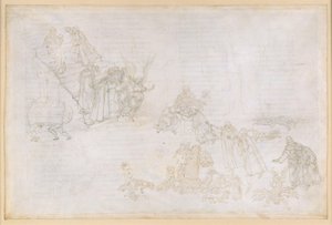Die Göttliche Komödie, Purgatorio XII. Erster Ring des Purgatoriums: Bilder der Strafe für Hochmut; Der Engel vor den Stufen zum zweiten Ring von Sandro Botticelli
