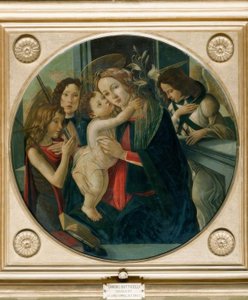 Maria mit Kind, dem Johannesknaben und zwei Engeln von Sandro Botticelli