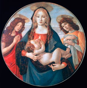 Die Jungfrau und das Kind mit dem heiligen Johannes und einem Engel, um 1490