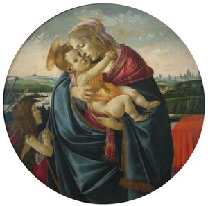 Jungfrau und Kind mit Johannes dem Täufer von Sandro Botticelli and workshop