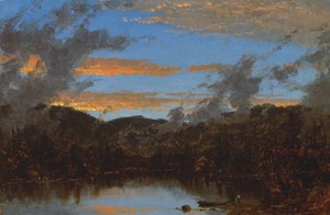 Nebel steigt bei Sonnenuntergang in den Catskills auf, um 1861