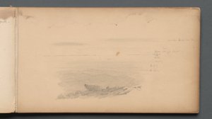 Skizzenbuch, Seite 04: Meereslandschaft mit Farbanmerkungen
