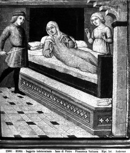 Wunder des totgeborenen Babys, ca. 1450 von Sano di Pietro