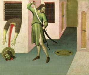 Die Enthauptung von Johannes dem Täufer (Tempera auf Holz)