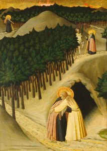 Das Treffen von St. Antonius und St. Paulus, ca. 1430-1435