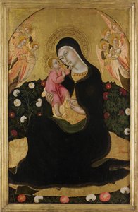 Die Jungfrau und das Kind mit Engeln Madonna der Demut, Mitte des 15. Jahrhunderts