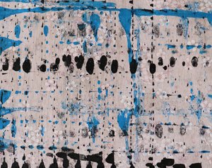 Abstrakte blaue Blumenkleckse