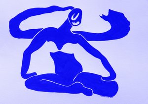 Abstrakte blaue Frau
