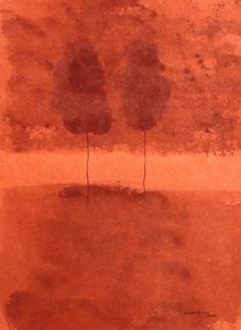 Abstrakte rote Landschaft