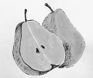 Schwarz-weiße Birnen
