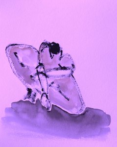 Kauernde Lila Figur