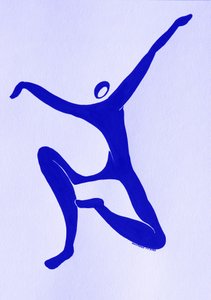 Dynamischer blauer Tänzer