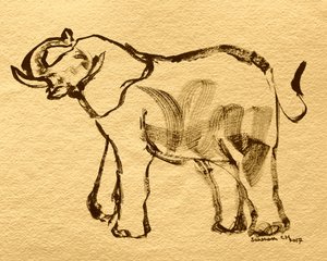 Ausdrucksstarke Elefant Zeichnung