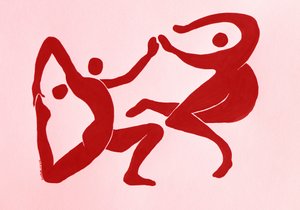 Anmutige rote Figuren