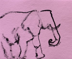 Minimalistischer rosa Elefant