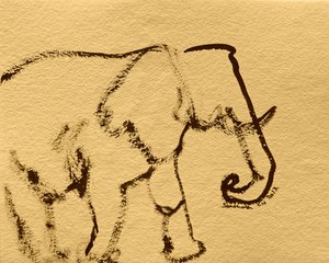 Minimalistische Elefant Zeichnung