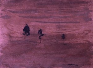 Minimalistische Pflaumenlandschaft