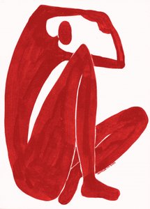 Minimalistische rote Umarmung