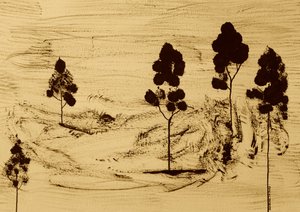 Minimalistische Sepia-Landschaft