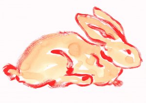 Oranger Aquarellhase