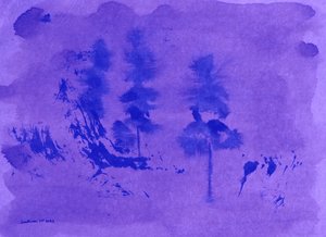 Violette Nebel-Kiefern