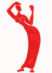 Rote tanzende Frau