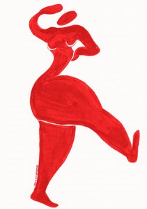 Rote tanzende Frau