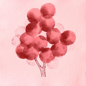Roter Aquarellbaum