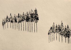 Stilisierte Kiefernwälder