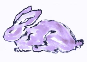 Verspielter Lavendel-Hase