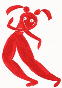 Verspielte rote Tänzerin