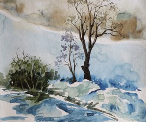 Winterfluss-Serenität